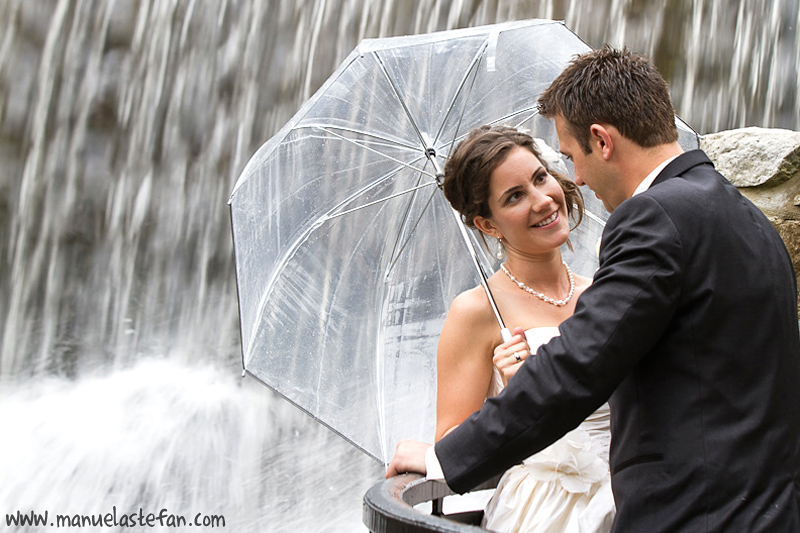 Bride and groom at Old Mill Ancaster