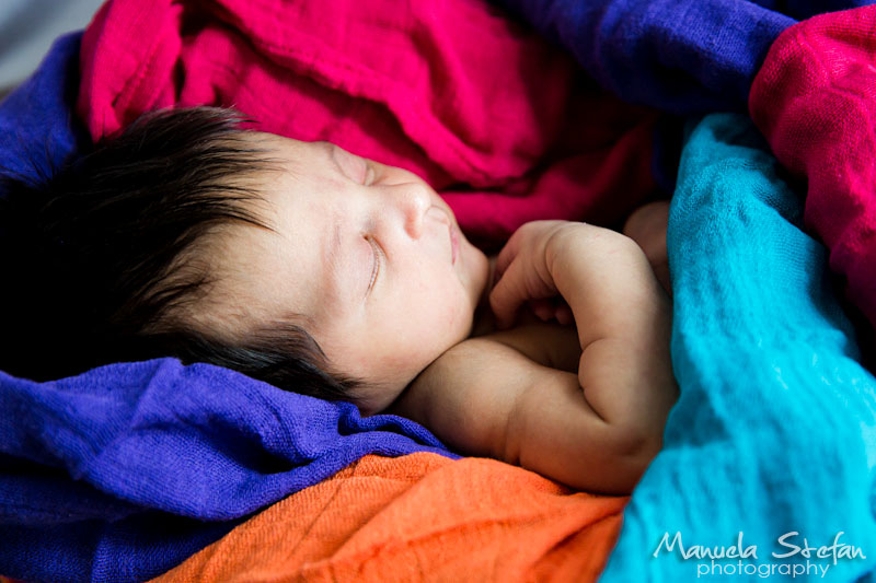 Colourful newborn photography