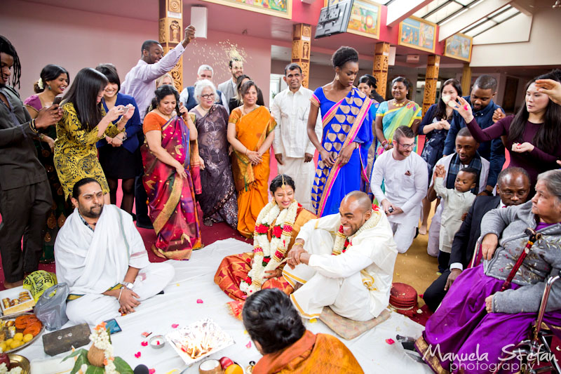 Bride and groom in Hindu ceremony
