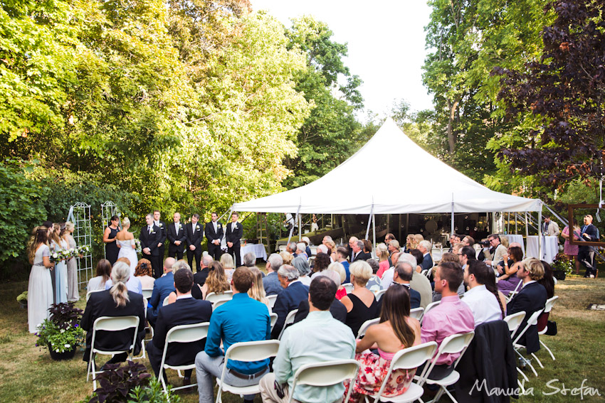 Backyard wedding ceremony