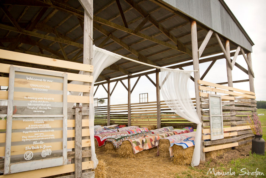 Barn wedding ceremony Spooner Wisconsin