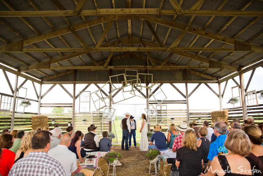 Barn wedding ceremony Spooner Wisconsin