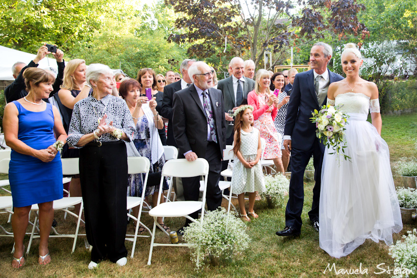 Bride and dad walking down the isle