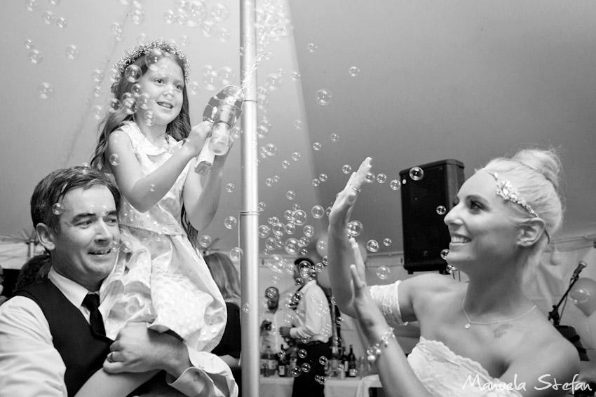 Bride groom and flower girl