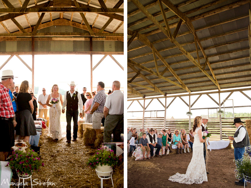 Wedding ceremony at Pine Brook Farm