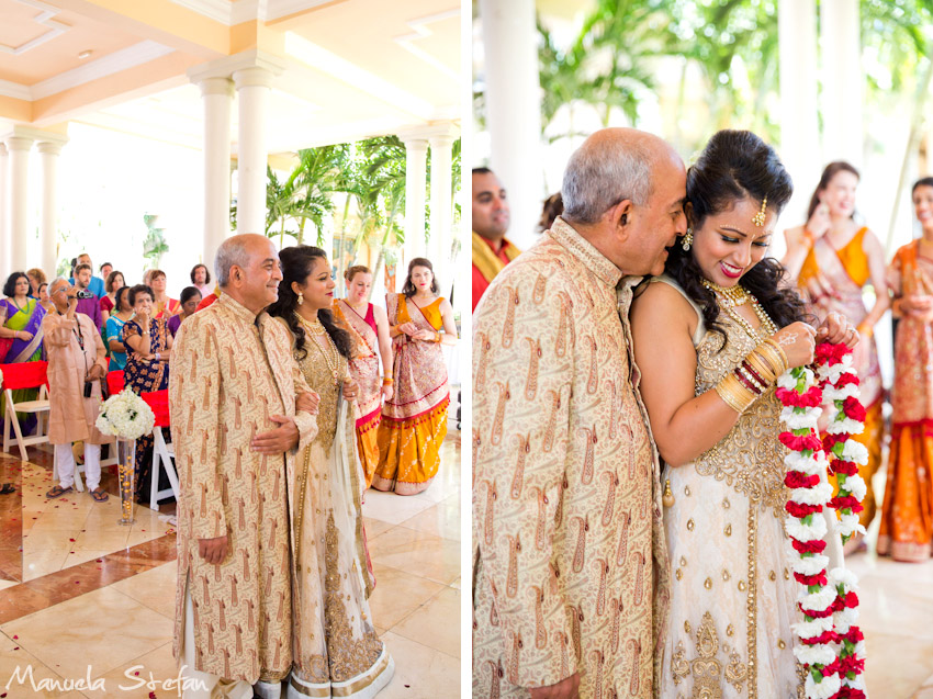 Indian bride arrives at Mandap Grand Palladium Lady Hamilton