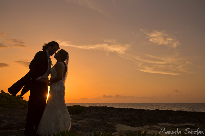 Sunset beach wedding photos Jamaica