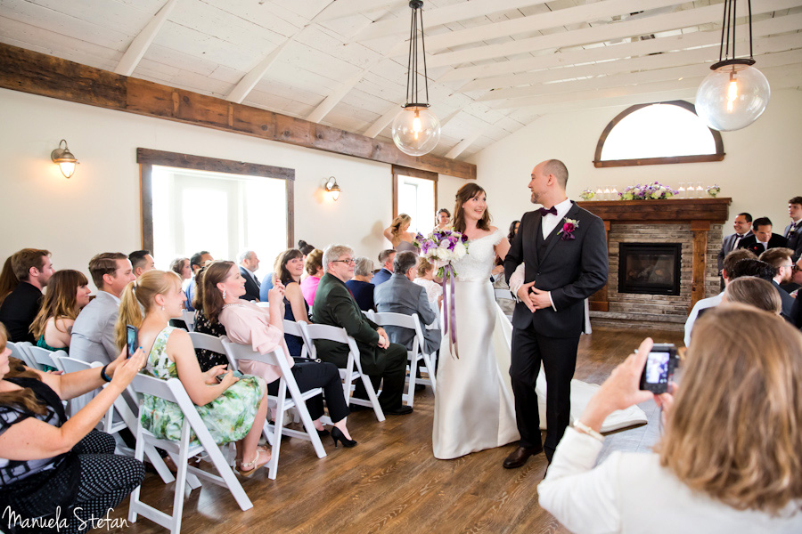 Wedding recessional at Cave Spring Vineyard