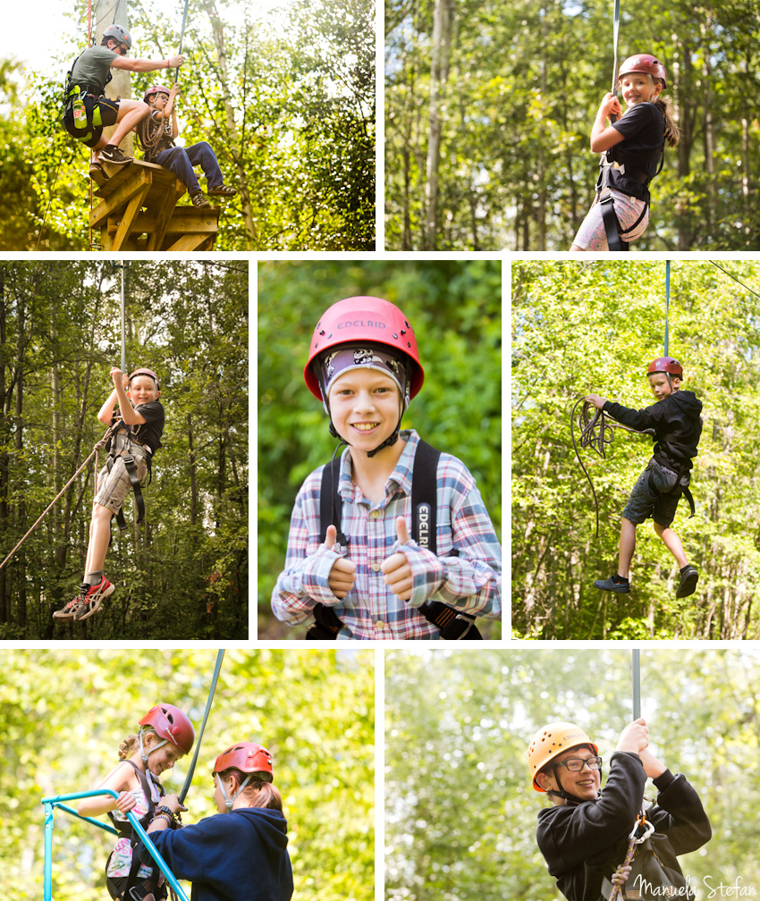 Ziplining at Little Heart Heroes Camp