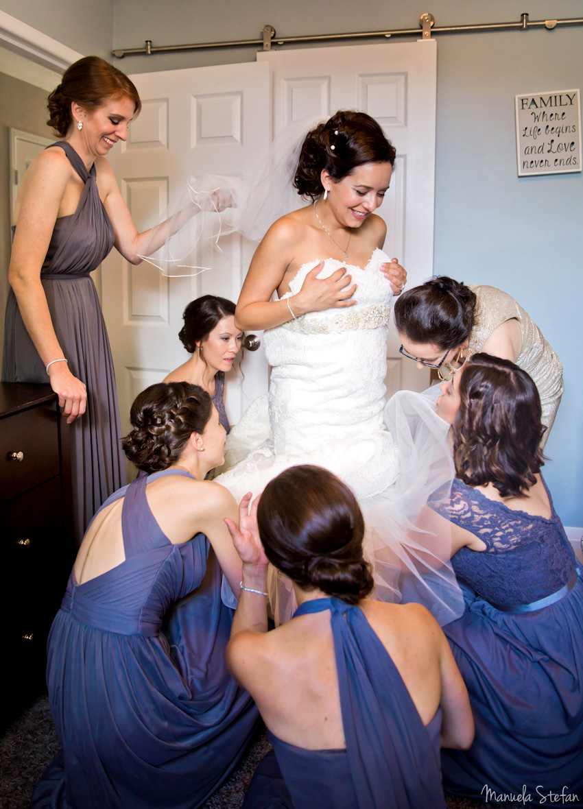 Bride getting ready