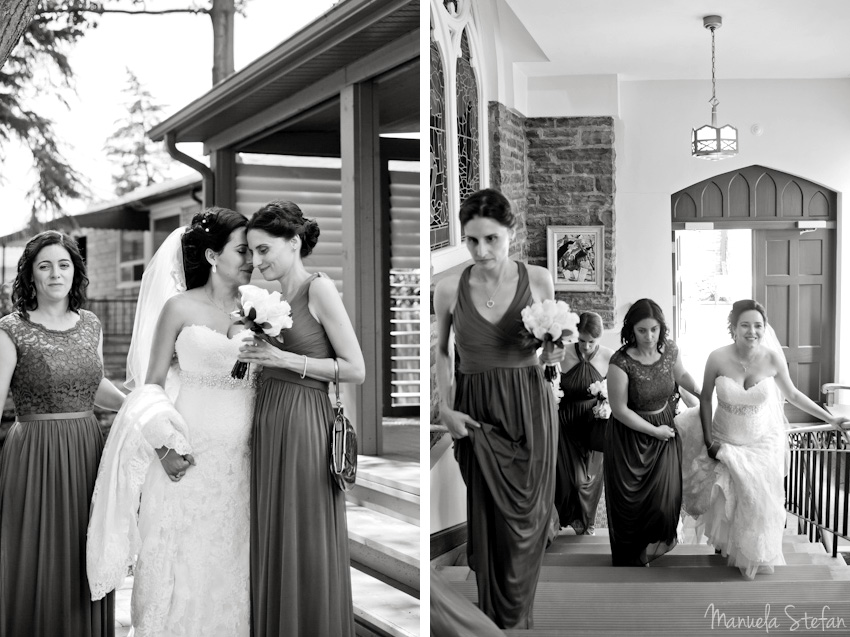 Bridesmaids and bride