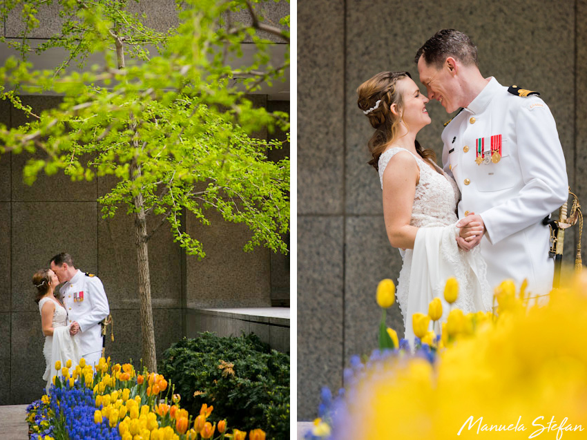 Bride and groom downtown Toronto