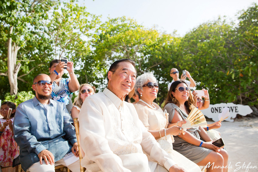 Beach wedding ceremony