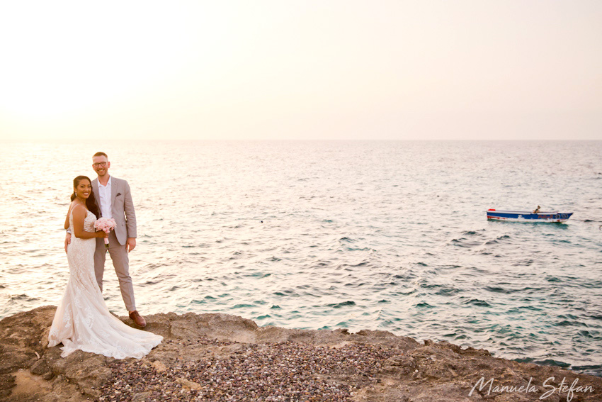 Bride and groom at Borghinvilla