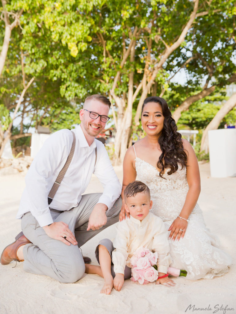 Bride groom and son at Borghinvilla