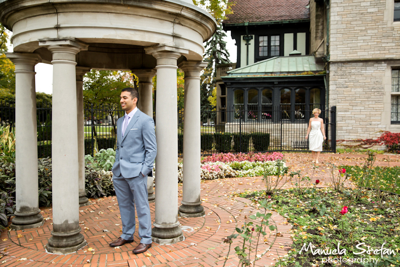 Bride and groom at the Willistead Manor