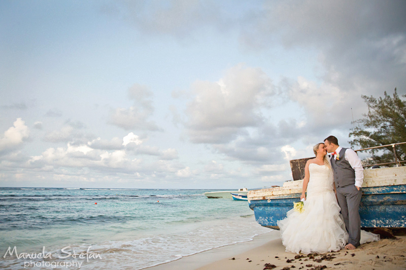 Bride and groom beach photos