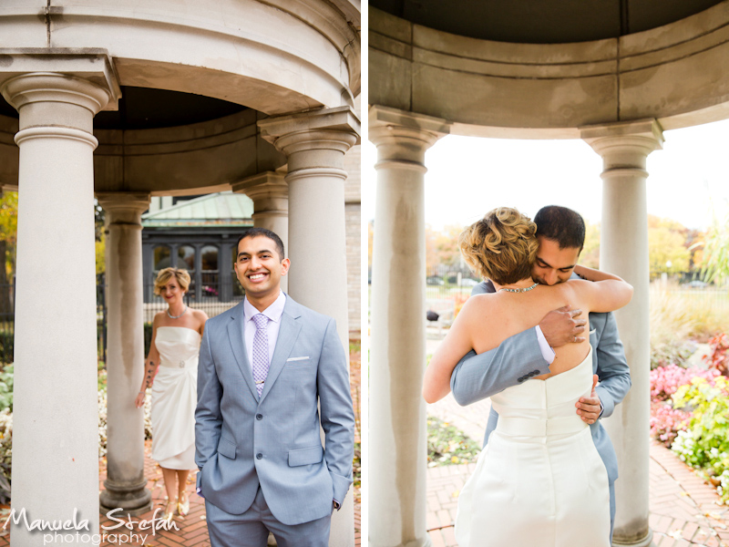 Bride and groom first look